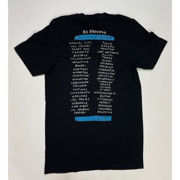 Ed Sheeran Divide Tour T-shirt Women Adult Small Black Music Short Sleeve - Picture 4 of 7